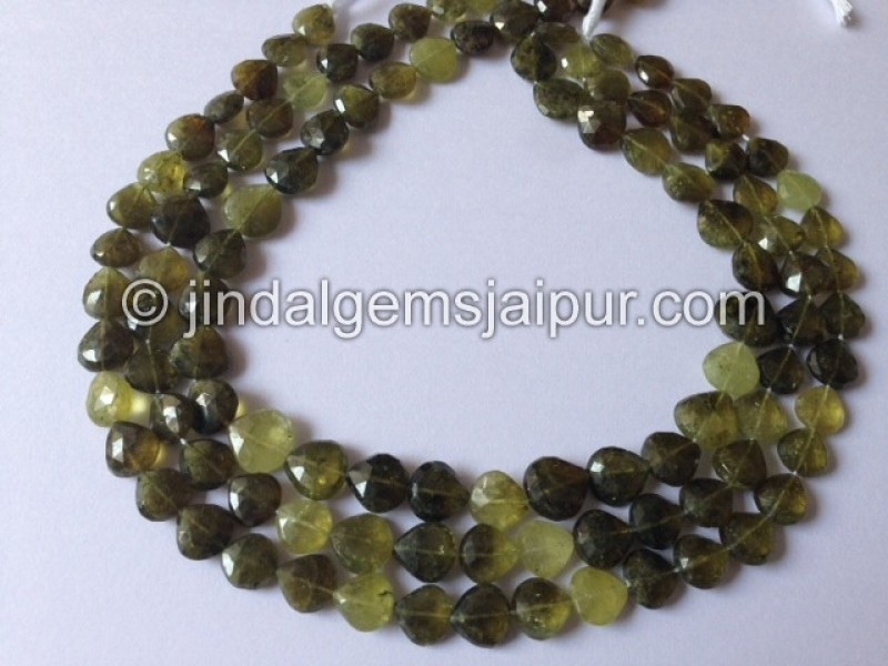 Grossular Garnet Faceted Heart Shape Beads